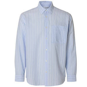 SELECTED HOMME Seersucker Cashmere Blue Long Sleeved Shirt